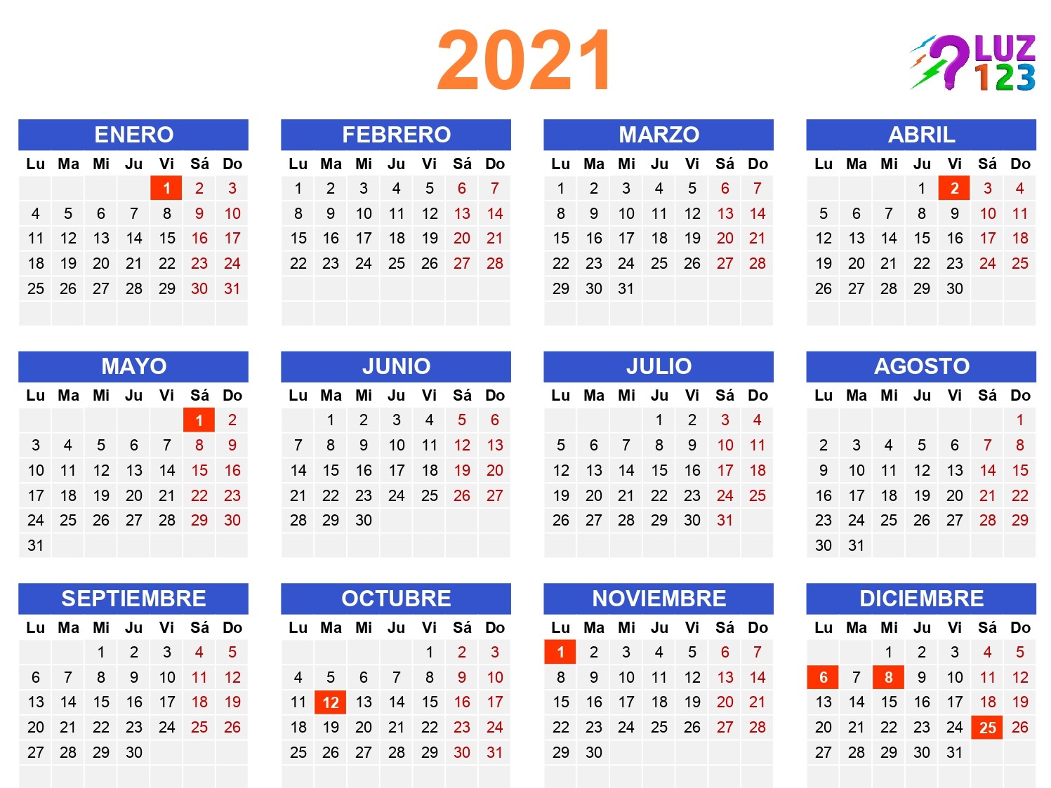Días Feriadas 2021