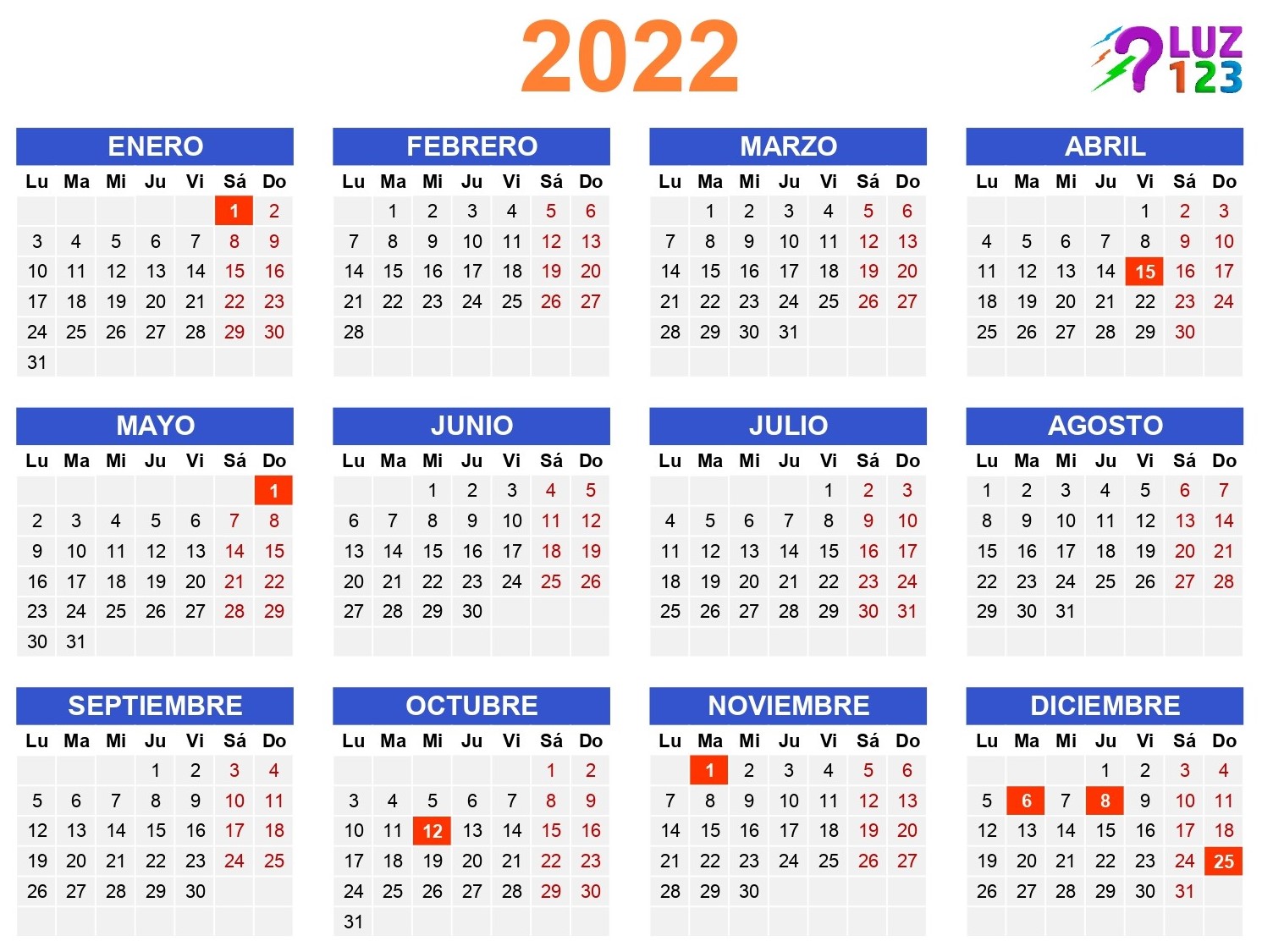 Días Feriadas 2022