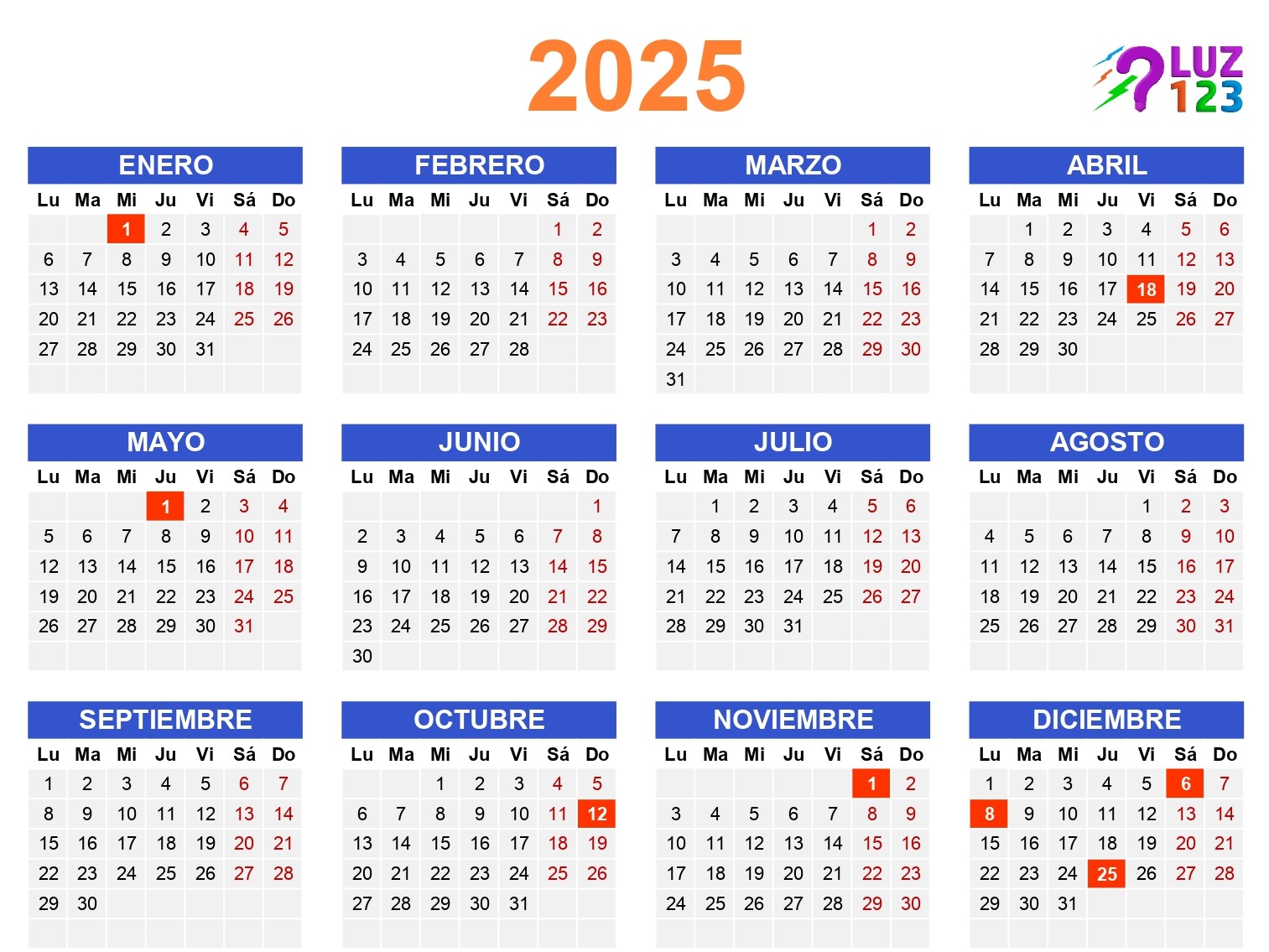 Días Feriadas 2025